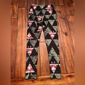 Santa!! - Lularoe Leggings “one size”.  Lightly used. Christmas pattern.